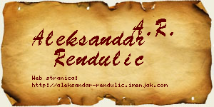 Aleksandar Rendulić vizit kartica